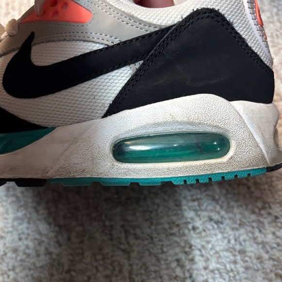 Nike White, Gray, Black Low-Top Sneakers with Teal and Orange Accents - Picture 7 of 8